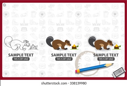 Beaver logo, animal, vector illustration