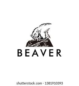 beaver logo black , vektor eps10