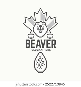 Beaver logo canadian leaf mascot