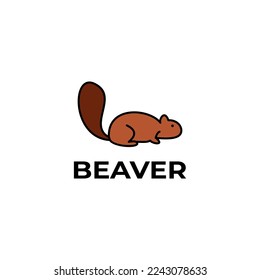 Beaver Logo Illustratioon Design Cartoon 