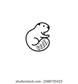 Beaver logo outline minimalist logo