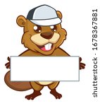Beaver mascot cartoon in vector