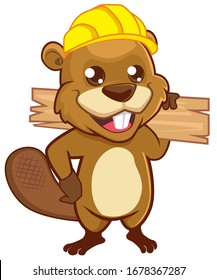 Beaver mascot cartoon in vector