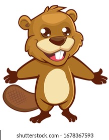Beaver mascot cartoon in vector