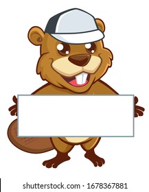 Caricatura de mascota castor en vector