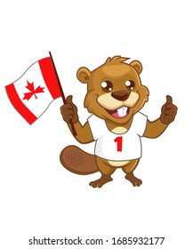 Beaver mascot cartoon in vector