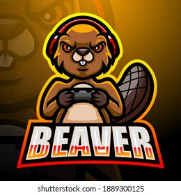 Beaver mascot esport logo design