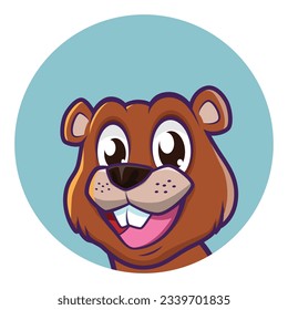 Beaver mascot logo cartoon template
