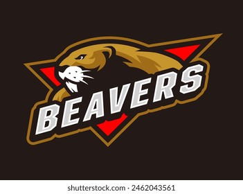 BEAVER MASCOT LOGO DESIGN TEMPLATE