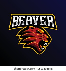 beaver mascot logo. beaver esport gaming logo.