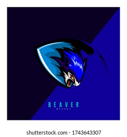 beaver mascot logo team concept