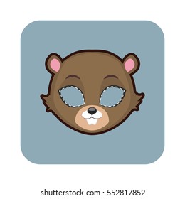Beaver mask for various festivities, parties, activities
