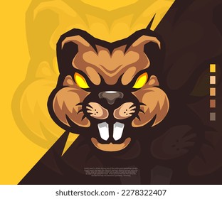 beaver modern logo illustration. suitable for esport logos, tattoos, stickers and others.