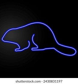 beaver neon sign, modern glowing banner design, colorful modern design trend on black background. Vector illustration.