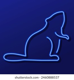 beaver neon sign, modern glowing banner design, colorful modern design trend. Vector illustration.