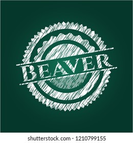 Beaver on blackboard