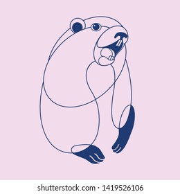 
beaver with open mouth vector