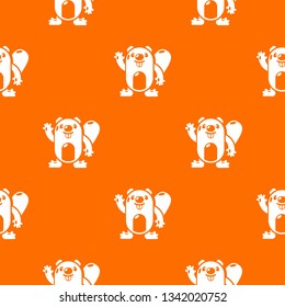 Beaver pattern vector orange for any web design best