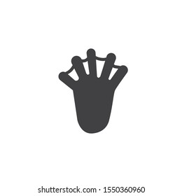 Beaver paw print vector icon. filled flat sign for mobile concept and web design. Beaver animal footprint glyph icon. Symbol, logo illustration. Vector graphics