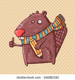 beaver and pencil