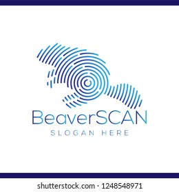 Beaver Scan Technology Logo vector Element. Animal Technology Logo Template