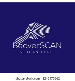 Beaver Scan Technology Logo vector Element. Animal Technology Logo Template