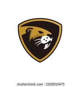 Beaver shield for sport or esport gaming mascot team logo template.