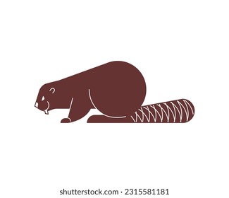Beaver sign icon isolated. swamp rodent symbol Vector illustration