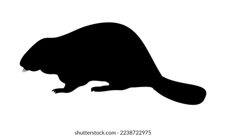 beaver silhouette high quality vector