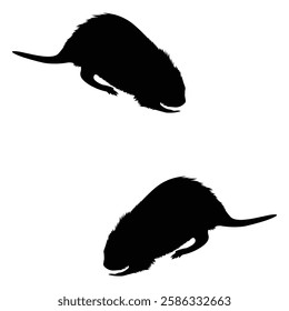 Beaver Silhouette, Beaver illustration, Beaver icon Silhouette, Beaver Silhouette illustration