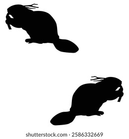 Beaver Silhouette, Beaver illustration, Beaver icon Silhouette, Beaver Silhouette illustration