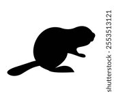 Beaver Silhouette in Nature for Wildlife and Forest Themes