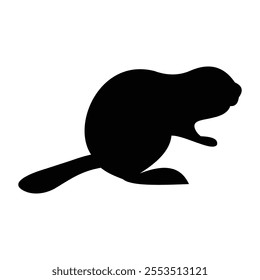 Beaver Silhouette in Nature for Wildlife and Forest Themes