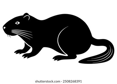 A beaver silhouette vector illustration