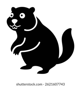 Beaver silhouette vector illustration icon.
