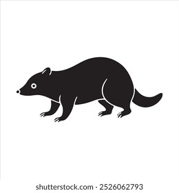 Beaver Silhouette vector illustration on white background