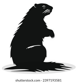  Siluetas y iconos de castores. color plano negro simple fondo blanco elegante Beaver vector animal e ilustración.