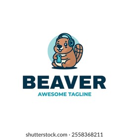 Beaver Simple Mascot Logo Template