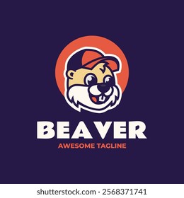  Beaver Simple Mascot Logo template