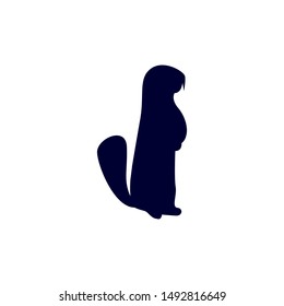 beaver standing proud silhouette vector illustration. eps10