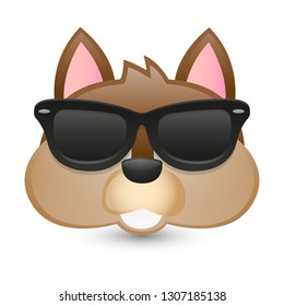 Beaver Sunglasses River and Forest Animal Emoji Illustration Face Vector Design Art