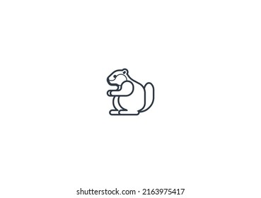Beaver vector flat emoticon. Isolated Beaver emoji illustration. Beaver icon