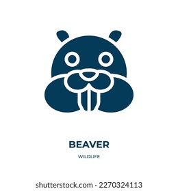 beaver vector icon. beaver, bear, collection filled icons from flat wildlife concept. Isolated black glyph icon, vector illustration symbol element for web design and mobile apps