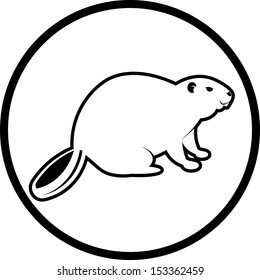 Beaver Vector Icon Isolated