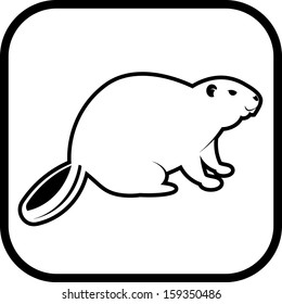 Beaver vector icon isolated