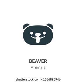 Beaver vector icon on white background. Flat vector beaver icon symbol sign from modern animals collection for mobile concept and web apps design.