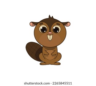 Beaver vector isolated color icon. Beaver animal vector icon. Beaver icon