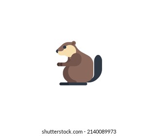 Icono aislado del vector del castor. Ilustración emoticona de castores.