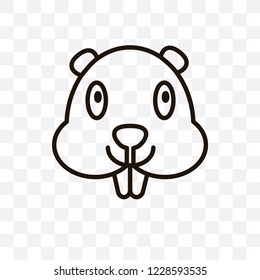 Beaver vector linear icon isolated on transparent background, Beaver transparency concept can be used for web and mobile