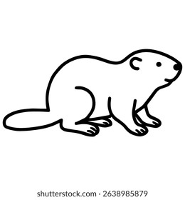 beaver vector realistic line icon on white background
Vector line icon animal, wildlife